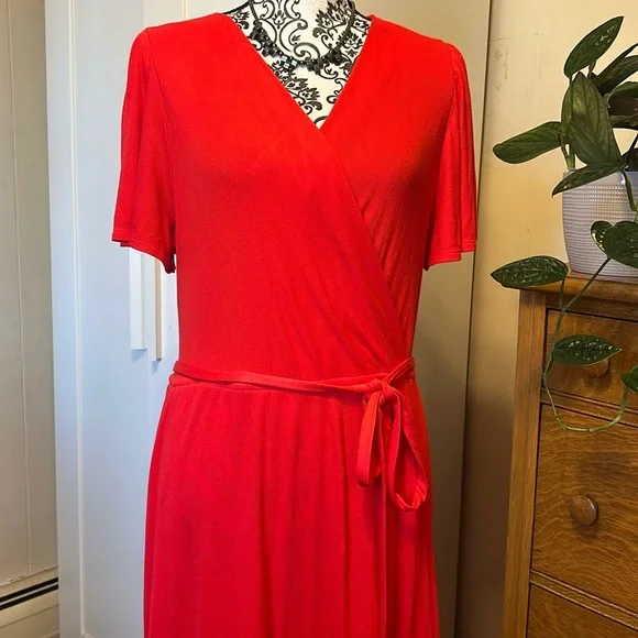 Lane Bryant | Dresses | New With Tags Lane Bryant Red Ruffle Sleeve Tiered  Wrap Dress Size 22 | Poshmark